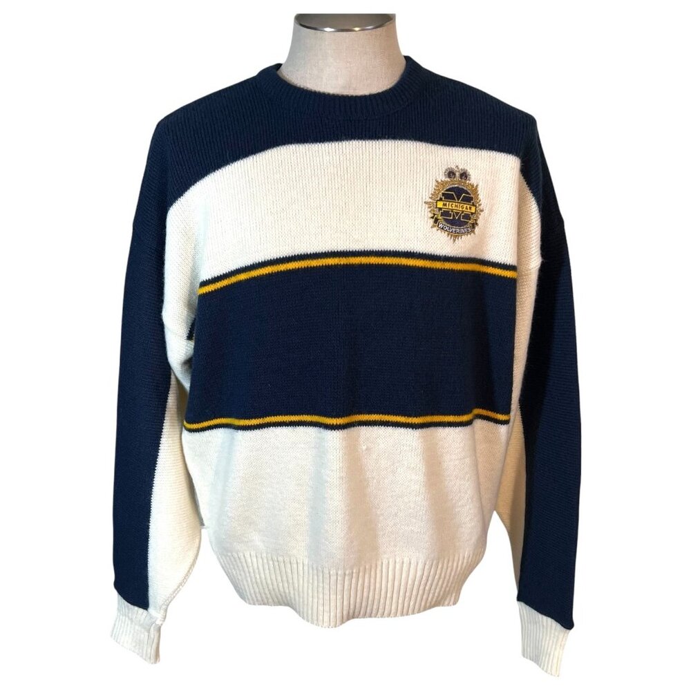 Vintage Cliff Engle University of Michigan‎ Wolverines Sweater XL Mens 1984 USA